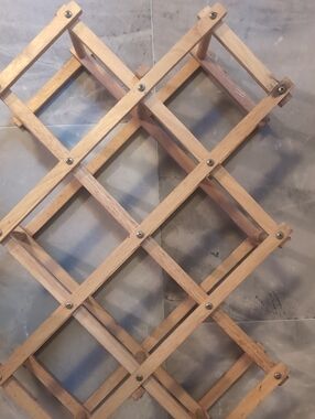 Wooden Expandable Wine Bottle Rack- Natural Brown Teak Wood